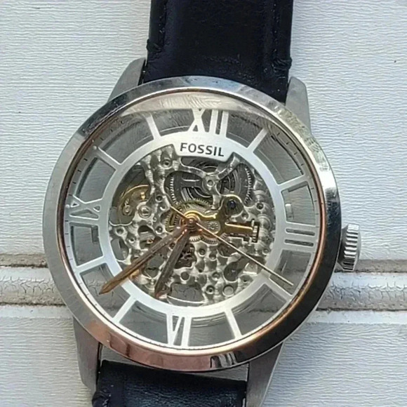 FOSSIL Mens Automatic Wrap Chronograph Watch ME3041 Leather Band Self-Winding - Picture 1 of 13